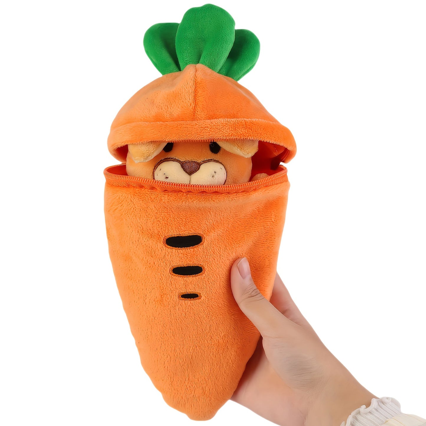 Easter Bunny Plush Toy with Carrot Hideaway