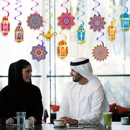 12pcs Ramadan Eid Mubarak Party Decorations Set