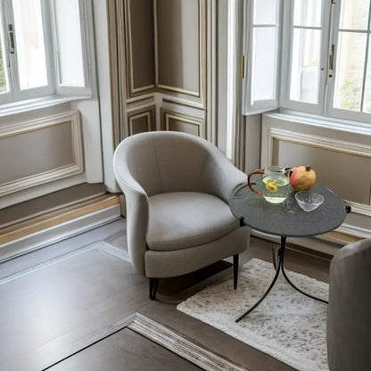 Compact Folding Wrought Iron Round Table