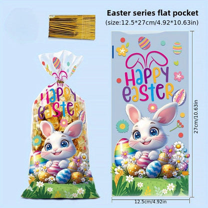 50pcs Easter Rabbit Gift Packaging Bags