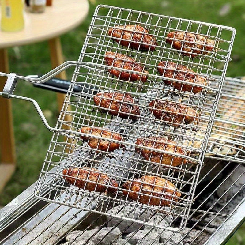 Portable Metal BBQ Grill Basket for Outdoor Grilling