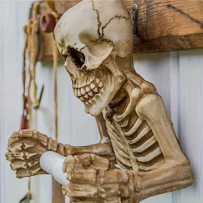 Skull Toilet Paper Holder - Retro Gothic Wall Mount