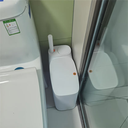 Press-Top Wastebasket and Toilet Brush Set