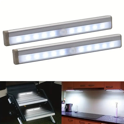 2pcs Motion Activated RV Step Lights, 10 LED Battery Powered Magnetic Night Light