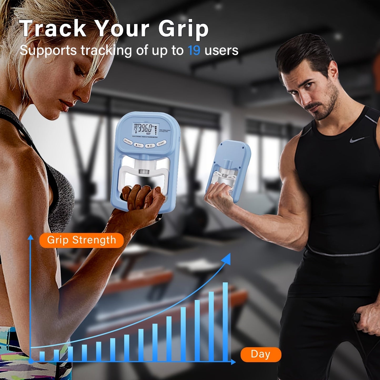 Digital Grip Strength Tester LCD Hand Trainer