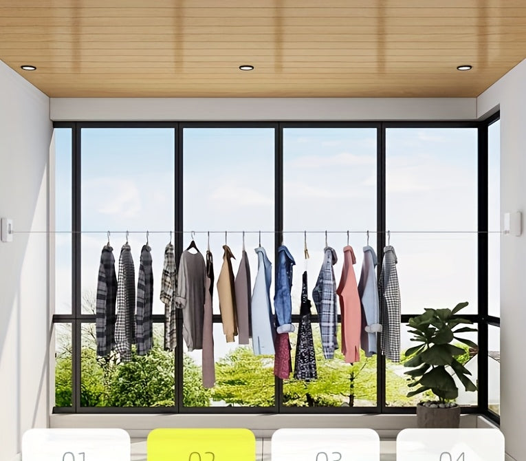 Wall Mount with Invisible Retractable Clothesline