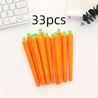 33 Pcs Easter Carrot Gel Pens Set for Fun Writing Tools