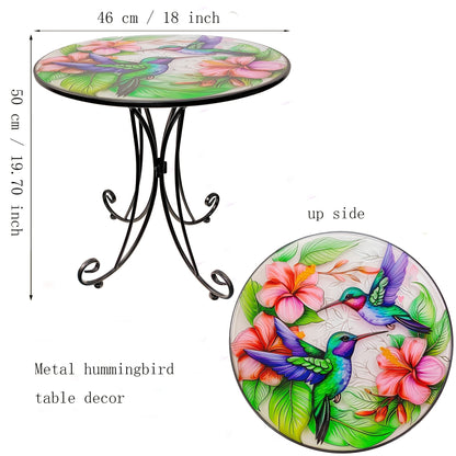 Round Metal Side Table Hummingbird
