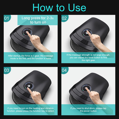 Electric Hand Massager with Heat & Compression(Black)