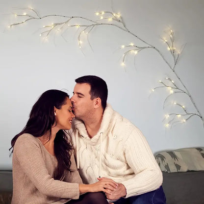 6ft Birch Wreath Garland with 48 LED Lights