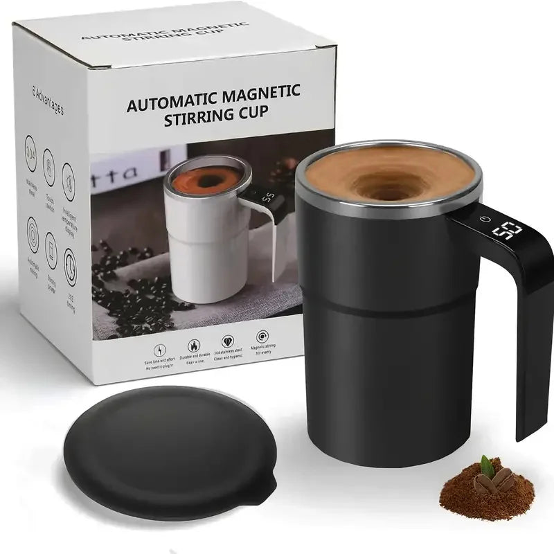 380ML Self-Stirring Electric Coffee Mug Black and White Cup