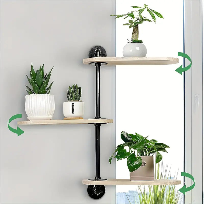 Rustic Industrial Pipe Storage Shelf with Wood Planks - 3 Tier