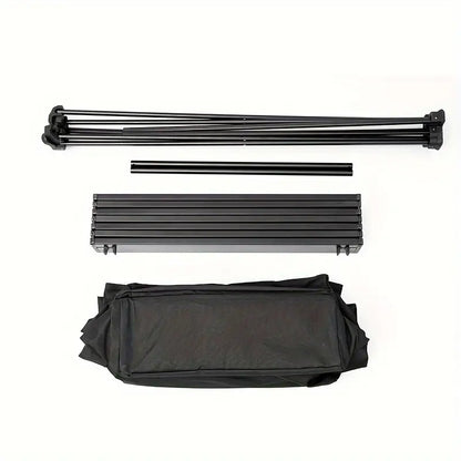 Portable Aluminum Alloy Folding Table for Outdoor Camping - Black
