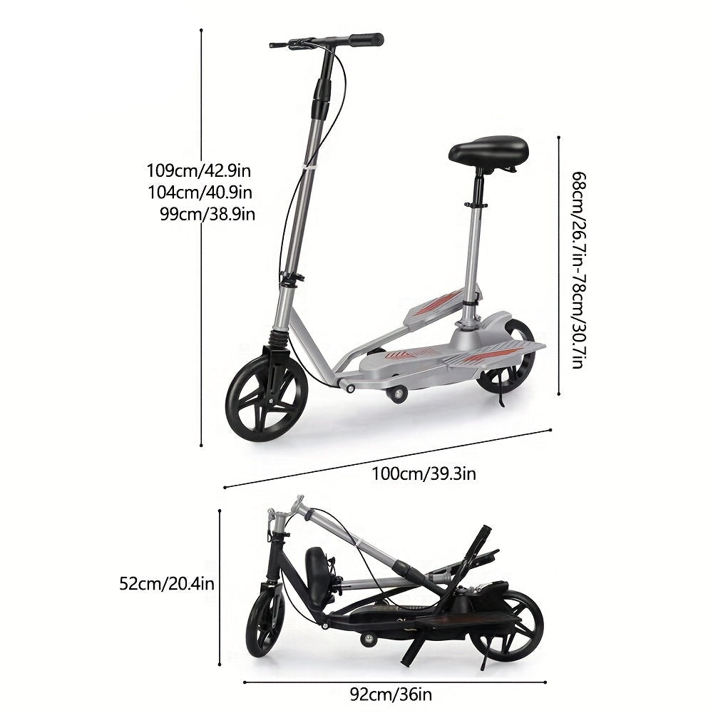 Black Stainless Steel Scooter with Rear Suspension