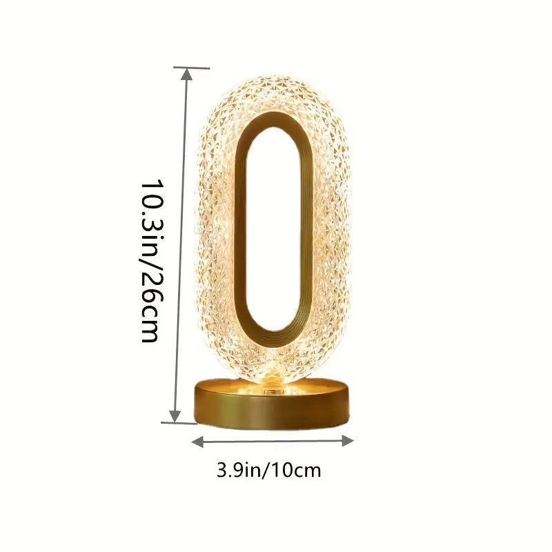 Modern Crystal Table Lamp with Color-Changing LED Lights