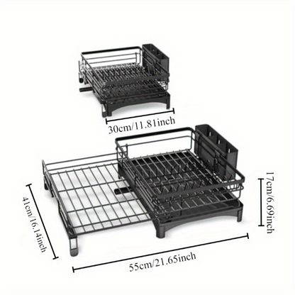 Dish Drying Expandable Rack with Cutlery Holder