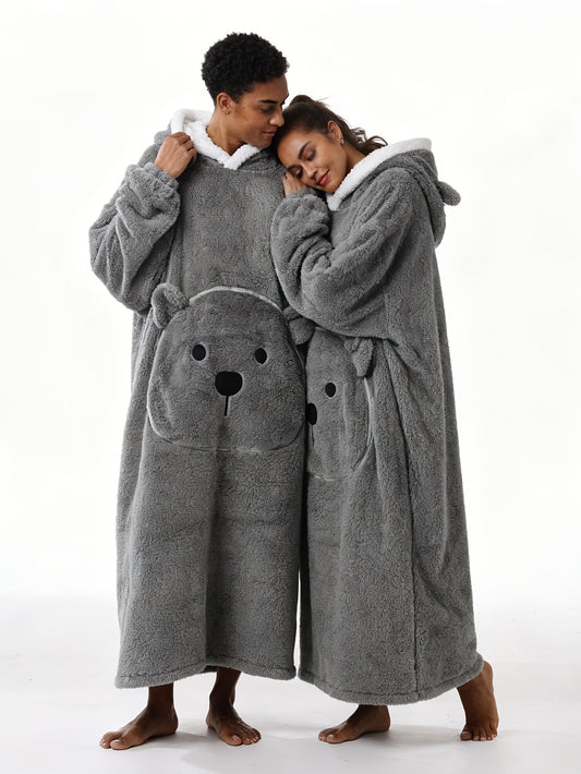 Oversized Christmas Bear Blanket Hoodie