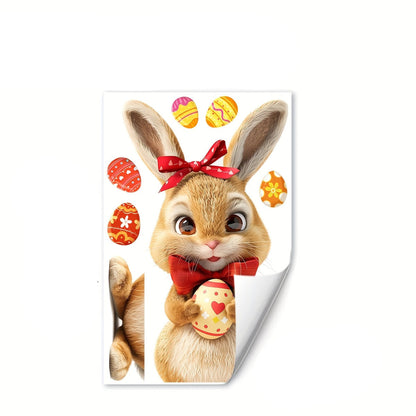 Easter Bunny & Egg Reusable Window Cling Sticker
