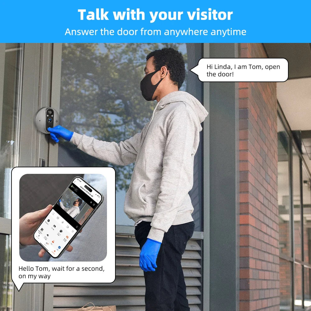 WiFi Smart Peephole Camera Doorbell