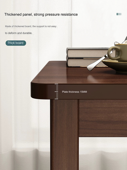 Black Walnut Side Table - Solid Wood Legs and Thickened Panel