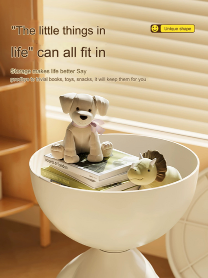 Cream White Creative Storage Side Table - 41cm Height