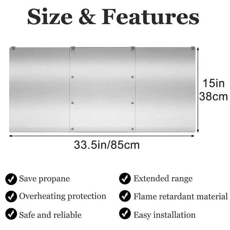 3 Panels Patio Heater Reflector Shield - Enhance Your Outdoor Heating Experience