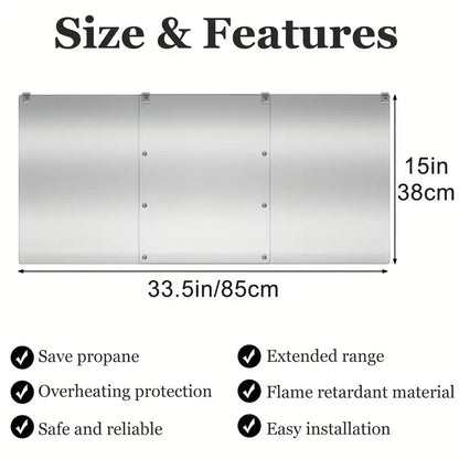 3 Panels Patio Heater Reflector Shield - Enhance Your Outdoor Heating Experience