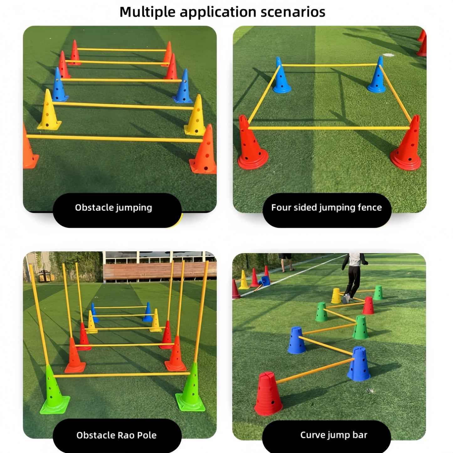 9-Piece Adjustable Soccer Training Hurdle Set