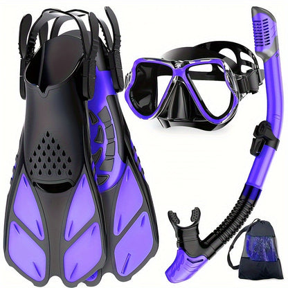 3-Piece Snorkeling Set with Fins and Mask
