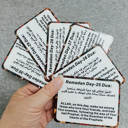 30-Day Ramadan Duas Cards with English and Arabic