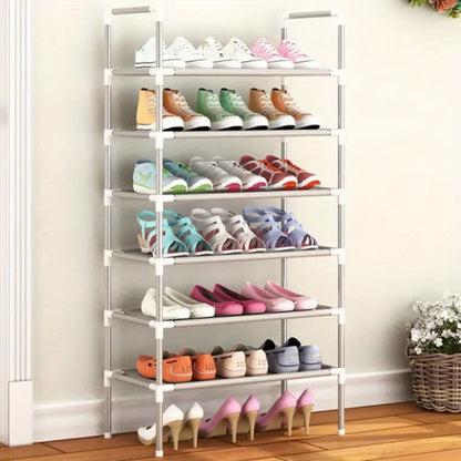 The Multi-Layer Free Standing Shoe Rack brings organization to your shoe chaos