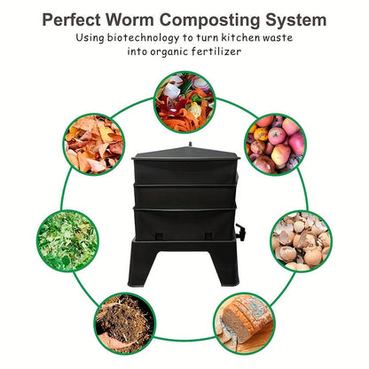 Worm Composting Bin 3-Tier Waste Converter