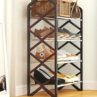 Elegance meets organization with this innovative dustproof shoe rack
