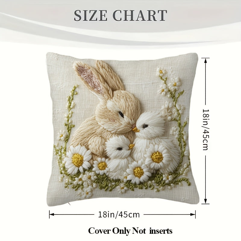 Easter Bunny Chick Pillow Cover