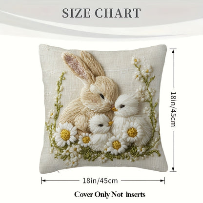 Easter Bunny Chick Pillow Cover