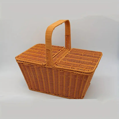 Handcrafted Rattan Picnic Basket for Outdoor Enthusiasts