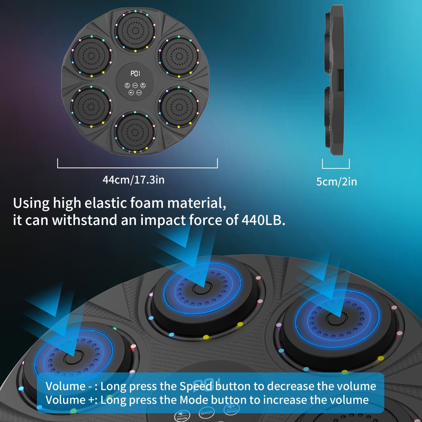 Boxing Trainer Wall Mount with Gloves & Music