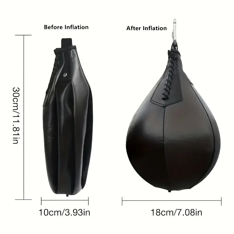 Pear-Shaped Boxing Speed Ball - Hanging Punching Bag(Black)