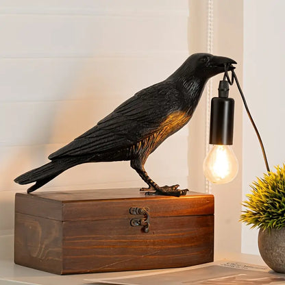 1pc Gothic LED USB Crow Lamp - With Antique Metal Claw