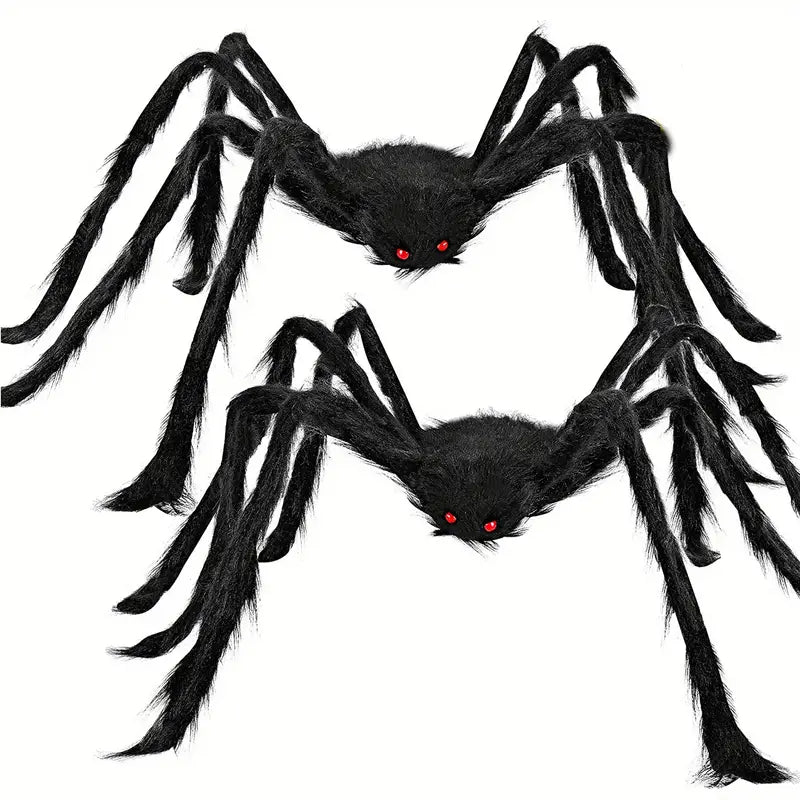 Double Trouble: Realistic Hairy Spider Duo for Halloween
