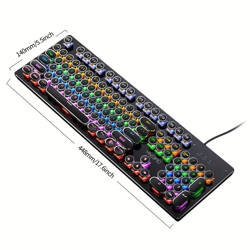 Caller Mechanical Keyboard - 104 Keys, Green Axis, Backlit, Wired USB, Black [Green Axis]