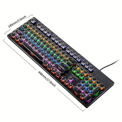 Caller Mechanical Keyboard - 104 Keys, Green Axis, Backlit, Wired USB, Black [Green Axis]