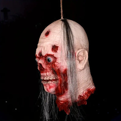 Crimson Haunting: The Ghostly Fake Man Head