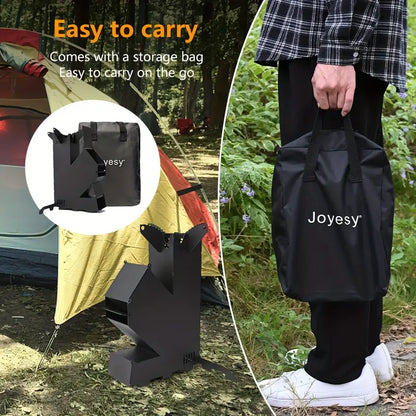 Multi-functional Iron Wood Burning Rocket Stove for Outdoor Cooking