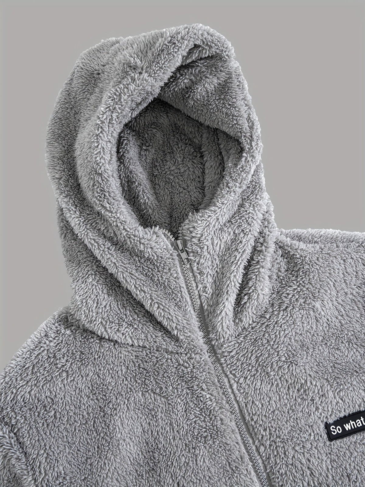 Men's Plush Hooded Zip Cardigan