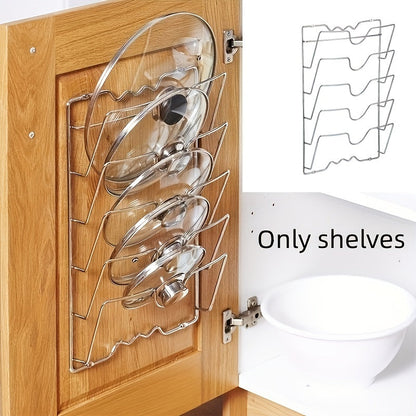 Wall-Mounted Multifunctional Kitchen Pot and Lid Rack