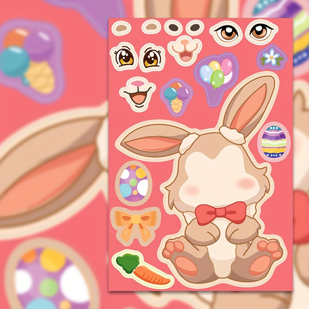 8pcs Easter Cartoon Stickers Waterproof for Journals & Laptops