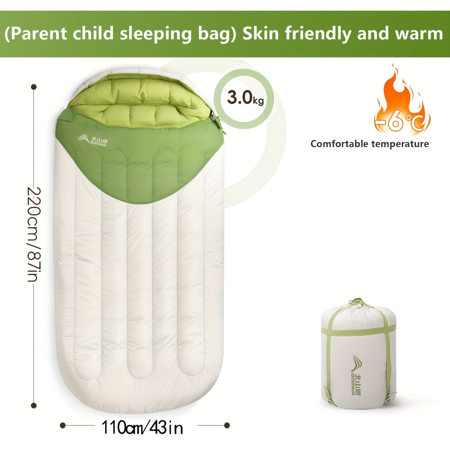 Portable Synthetic Fiber Sleeping Bag for Camping