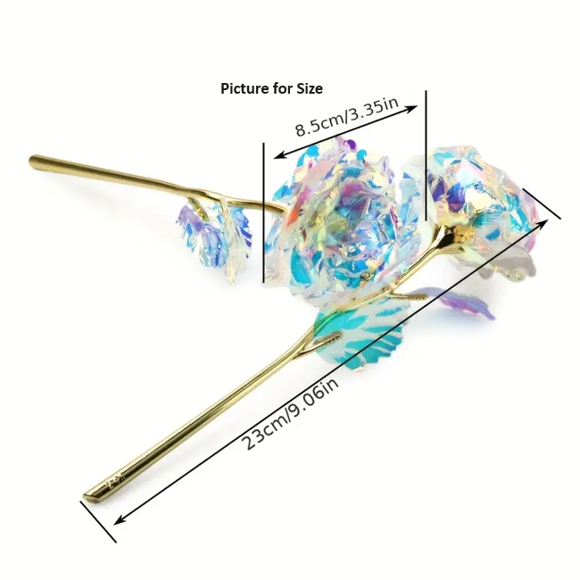 Golden Foil Artificial Roses - Set of 10 Rose Red Flowers