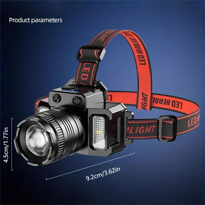 LED Sensor Headlight - Waterproof Rechargeable Head-mounted Flashlight